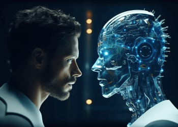 Man talking to an AI