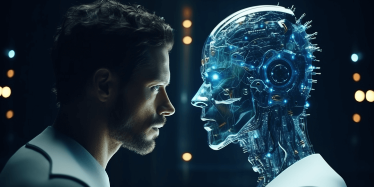 Man talking to an AI