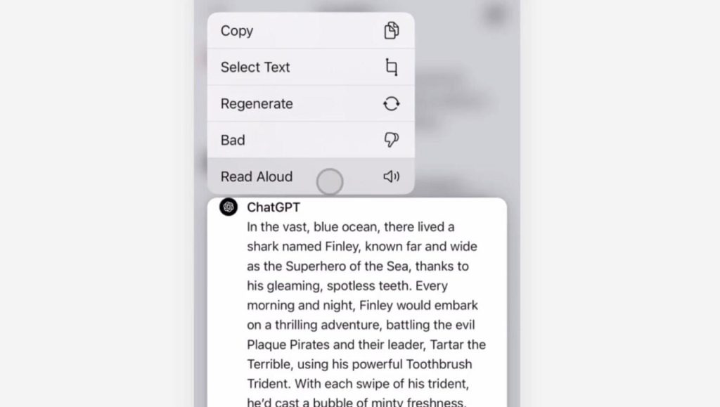 Read Aloud Button in ChatGPT