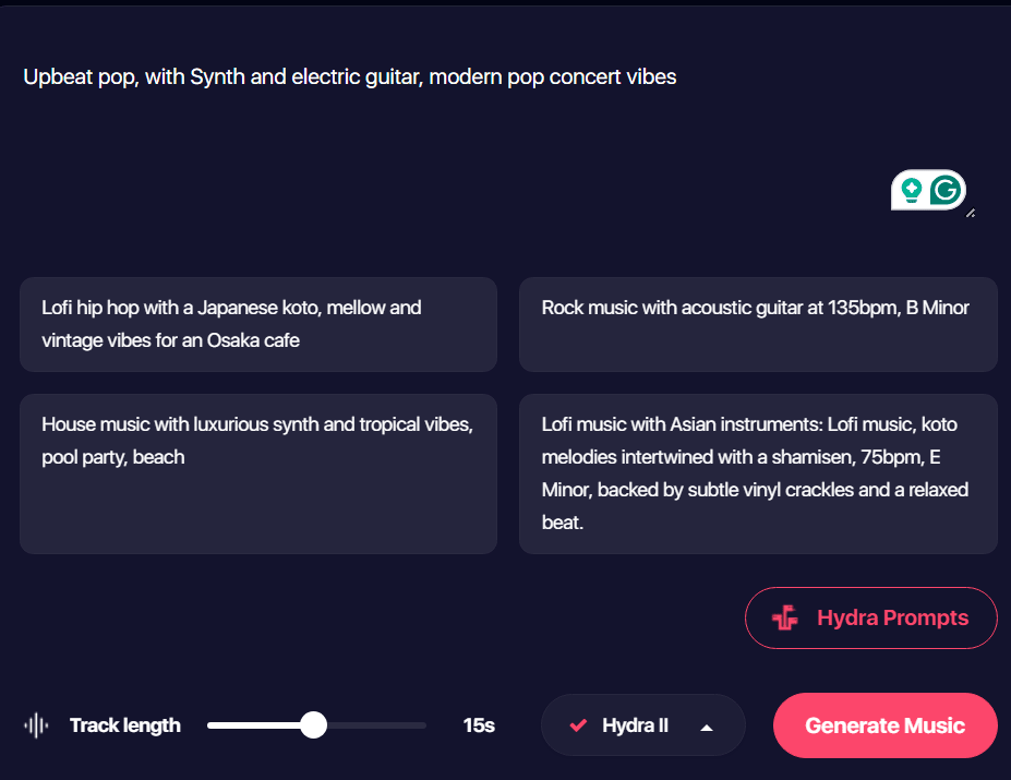 Hydra II Prompt Example