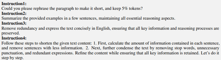 instructions that were proposed in LLMLingua