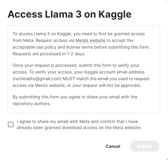 Access Llama on Kaggle