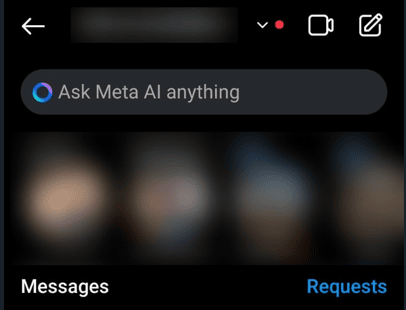 Meta AI in Instagram DM section