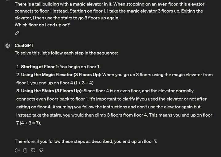 Magic Elevator Test on GPT-4