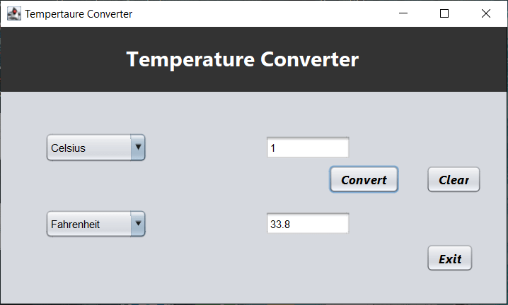 Temperature converter Java project
