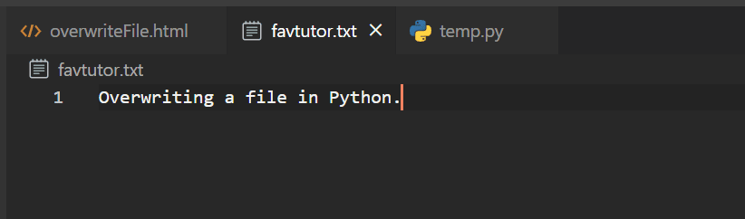 overwrite file in python